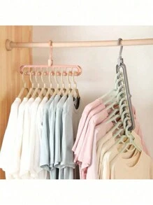 Wieszak na ubrania z 9 otworami, obrotowy, garderoba, ubrania, wieszak do układania ubrań, wieszak do przechowywania ubrań w garderobie, składany wieszak na ubrania, wieszak do przechowywania ubrań w garderobie, stojak do przechowywania, wielofunkcyjny stojak do przechowywania ubrań w garderobie, odpowiedni dla rodzin i akademików, dekoracje, dekoracje festiwalowe, dekoracje pokoju, dekoracje domowe, dekoracje sypialni, spodnie, buty, dżinsy, buty, spódnica, wiosna, minimalistyczny, letnie topy