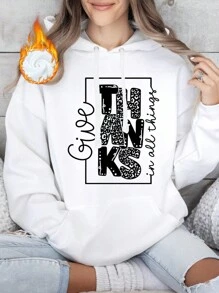 Oversized Style For Women, Give Thanks In All Things Hoodie Motivational Graphic Sweatshirt For Thanksgiving Perfect For Casual Wear And Holiday Gatherings, Unisex Hoodie For Man And Women, Gift For Her Or Him, A Double-Layer Hood Hoodie, Fleece Lining For Excellent Warmth