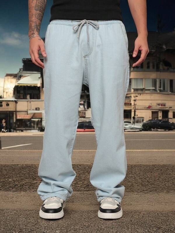 Calça Jeans Bag Balão Masculino Baggy Reta