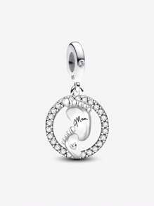 1Pc Fashionable Mother's Love Charm Bead Fit For Women Bracelets Bangles DIY Jewelry Making And Daily Outfit Matching Jewelry Decoration For Girls