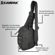 Pechera Multiusos Kampak KR07 Táctica Compacta de Gran Capacidad Multicompartimentos - Negro - Ver 5
