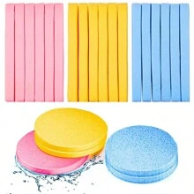 12pcs Compressed Facial Sponge For Estheticians Face Cleansing Sponge Makeup Removal Sponge Pad Exfoliating Spa Wash Round Face Sponge - Multicolor - View 11