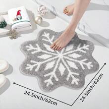 DeramHy home DeramHy Zuhause 1 Stück Weihnachtsdekoration Schneeflocke Badezimmer Teppich, Schneeflocke Willkommens-Matte rutschfest rund, waschbar Badewannen-Teppich Badezimmer Badewanne Küche Teppich Dekoration Zuhause Badezimmer Bodenbelag Außenteppich Türmatte Sommer Badezimmer Zubehör Rückkehr zur Schule