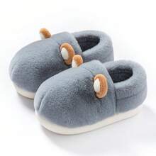 Pantuflas de algodón para mujeres para otoño e invierno, para usar en interiores del hogar, antideslizantes y con aislamiento de felpa. Pantuflas de algodón para hombres para uso exterior - gris azul - Ver 1