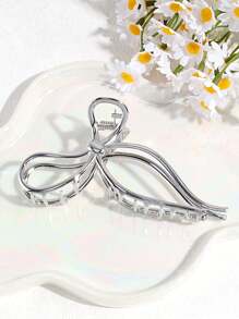 1pc Women's Fashion Minimalist Alloy Bowknot, Wavy, Heart, Snake Shaped Hair Clip, Suitable For Everyday Use