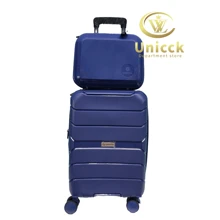 Quality Polypropylene Carry-On Bag, Double Anti-Theft Zipper, 360° Wheels With Toiletry Bag Kit - Màu xanh lam - Xem 1