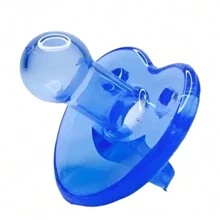 Comfort Pacifier Round Nipple 100% Silicone Tetê With Teether Size 2 - +6 Months - 藍色 - 查看 2