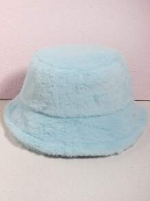 1pc Women/Men Multicolor Casual Versatile Warm Soft Plush Bucket Hat, Suitable For Autumn/Winter Daily Use Winter Hat