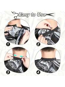 Bộ cắt tóc 4 món, Kéo cắt tóc mới 2025, Kéo tỉa thưa, Kéo thẳng, Áo choàng cắt tóc, Khăn cắt tóc bằng máy sấy, Khăn choàng tạp dề làm tóc in họa tiết, Dụng cụ làm tóc, Bộ làm tóc - Nhiều màu - Xem 4