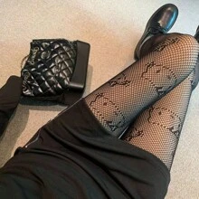 Tất đen, tất trắng, tất mỏng trang trí cho nữ, tất đục lỗ, phù hợp với trang phục dự tiệc, chịu được trọng lượng lên đến 160 lbs - Nhiều màu - Xem 3