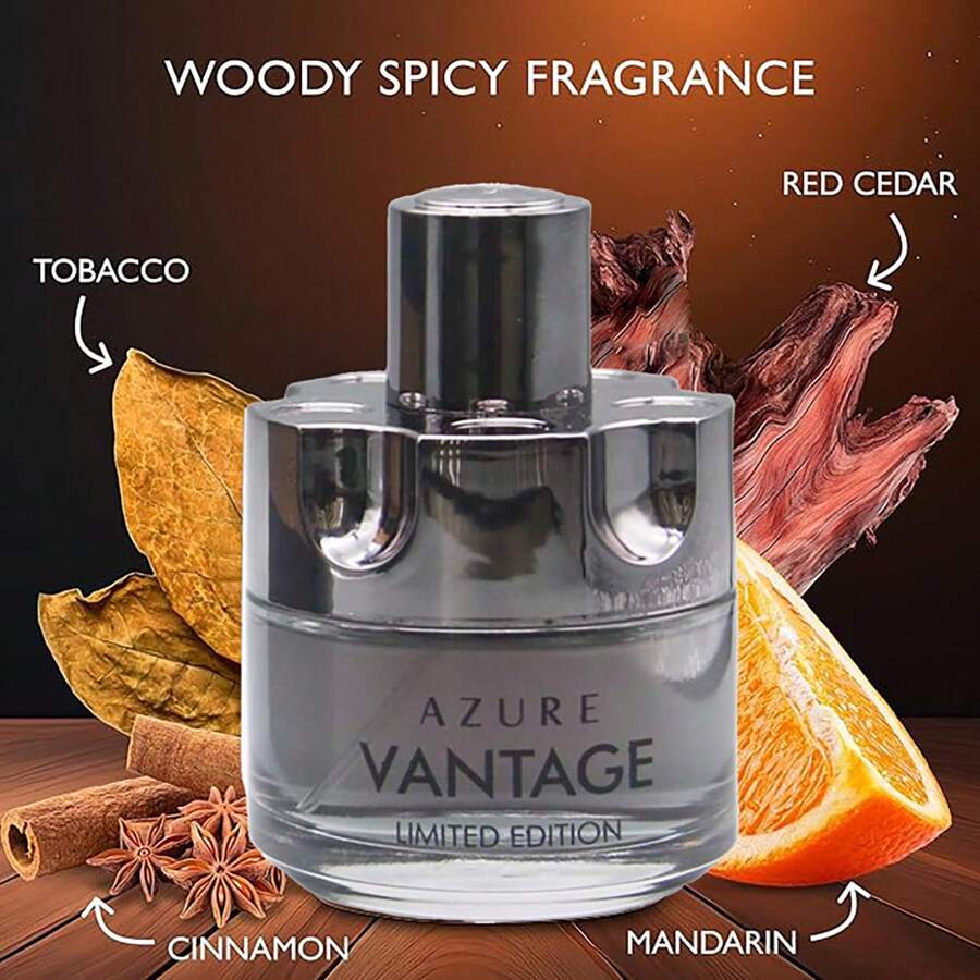 Secret Plus Men Perfume Azure Limited Cologne For Men Natural Spray Masculine Scent Wonderful Fragrance Gift Eau De Parfum For Daily Use 3.4 Fluid Ounce 100ML - Azure Vantage 限量版 100ml - 查看 1