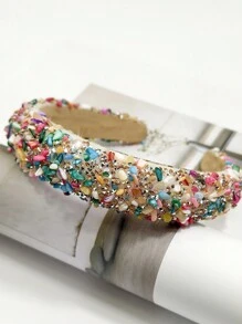 1 chiếc băng đô nữ, kẹp tóc pha lê giả nhiều màu thời trang Baroque sang trọng cho mùa thu đông - Nhiều màu - Xem 2