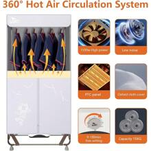 Uten Electric Indoor Clothes Dryer - 2 - Tier Heated Airer, Foldable Wardrobe - Style Drying Rack With Storage Bag, 1500w For Quick - Drying All Fabrics For Home Use - Gray - View 8