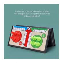 大型磁性飞行棋游戏套装，便携式可折叠桌面棋盘游戏，适用于聚会、节日和生日礼物（部分颜色随机发货） - 彩色 - 查看 5