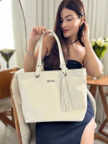 Women's Bag Spacious Work Tote With Dividers Elegant Executive Large Immediate Shipping - trắng - Xem 4