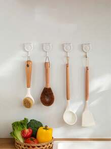 1/4pcs Bathroom Cartoon Hooks Strong Adhesive No Punch Door Kitchen Bathroom Toilet No Nail Trace Sticker Wall Hook