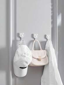 1/4pcs Bathroom Cartoon Hooks Strong Adhesive No Punch Door Kitchen Bathroom Toilet No Nail Trace Sticker Wall Hook