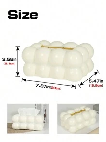 1pc Plastic Four-Ball Tissue Box, Milky White/Black Color, With/Without Decoration, Suitable For Table Decoration And Tissue Storage In Dining Room, Living Room Home Bathroom Decor Bathroom Organizer Fall Decor Back To School