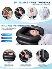 1PC Inflatable Shampoo Basin - Portable Shampoo Bowl, Hair Washing Basin For Bedridden, Disabled,Injured, Hair Wash Tub For Dreadlocks And At Home Sink Washing Bathroom Decor Summer Bathroom Accessories Back To School