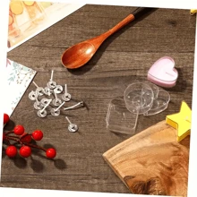 16件套茶蜡烛制作套装，3.8厘米/1.49英寸耐热塑料许愿杯托，包含2个心形、2个方形、2个圆形，10根26毫米长蜡烛芯，适用于DIY手工项目 - 茶蠟杯+燈芯 - 查看 6