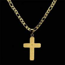 Jesus Cross Bible Pendant Necklace For Men Stainless Steel Gold/Silver/Black Color Christian Hip Hop Chain Religious Amulet Jewelry Gift QKC
