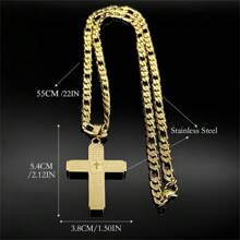 Jesus Cross Bible Pendant Necklace For Men Stainless Steel Gold/Silver/Black Color Christian Hip Hop Chain Religious Amulet Jewelry Gift QKC