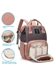 LEQUEEN 1pc Oxford Cloth Diaper Bag For Mom, Multifunctional Large Capacity Maternity Bag, Fashionable Backpack For Travel, Suitable For Storage And Use - Multicolor - View 2