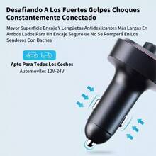 Transmisor FM para coche, kit manos libres Bluetooth 5.0, modulador de audio MP3, receptor de audio, 2 cargadores rápidos USB compatibles con Apple, iPad, teléfonos Android y portátiles. Adaptador de carga rápida para una carga eficiente en cualquier lugar. Cargador rápido para coche de regalo, adecuado para viajes al aire libre, cumpleaños, Navidad, Halloween y otros regalos festivos.