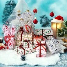 TIMBLESSING 10 PIÈCES/12 PIÈCES Rouleaux de papier cadeau de Noël, papier fin sans pli, avec des designs incluant le renne, le sapin de Noël, le flocon de neige, en couleurs or et argent. Convient pour Noël, Nouvel An, Saint-Valentin, fêtes, cadeaux, décorations, etc.