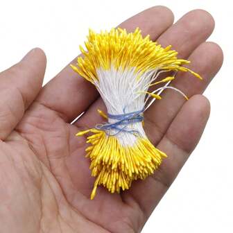 360 件 1 毫米人造珍珠仿真花花蕊，适用于插花和 DIY 工艺品，人造珍珠花心家居装饰 DIY 材料，返校情人节