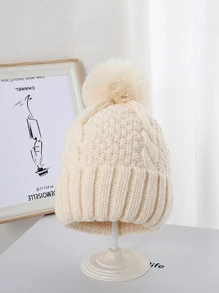 Nueva gorra tejida con ala ancha, de unicolor, cálida, de estilo versátil unisex, con forro de felpa para el invierno, adecuada para adultos