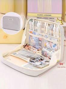 1pc, Bán buôn hộp đựng bút chì học sinh dung tích lớn, Túi đựng đồ đa năng, Túi đựng đồ trang điểm nhiều lớp thẩm mỹ cao, Túi đựng đồ chia ngăn, Túi đựng đồ đa năng và chất lượng cao, được các bé gái yêu thích [Sản phẩm chỉ có hộp đựng bút và không bao gồm phụ kiện hình ảnh cảnh] - màu đen - Xem 13