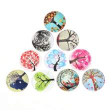 10 cái/gói thủy tinh Cabochon Giáng sinh các loại, cây tròn, mèo, chó, bướm, thẻ trang sức in hình hươu, đá, đồ thủ công DIY - Trộn màu ngẫu nhiên - Xem 19