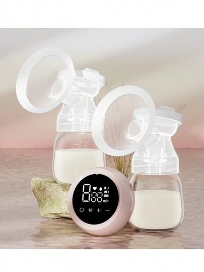 Extractor de leche eléctrico dual, antirreflujo portátil, 3 modos 9 niveles, succión fuerte, indoloro, pantalla LED, fácil de montar y limpiar Extractor de leche recargable para el hogar y los viajes