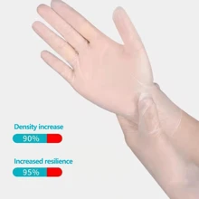 10pcs/50/100/200pcs Disposable TPE Gloves, High Elasticity And Toughness, Kitchen Hygiene Protective Work Gloves, Waterproof, Oil Resistant, And Can Come Into Contact With Food - White - View 3