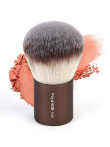MAANGE 1支/2支装专业短柄圆头化妆刷，柔软粉底刷/腮红刷，采用亲肤纤维制成，方便携带，旅行必备，女士/女孩礼物，粉底刷，遮瑕刷，腮红刷，修容刷，古铜粉刷，散粉刷，粉底刷，腮红刷，赠品 - 咖啡棕 - 查看 4