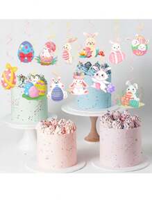 9/12 pezzi Nuovi Decorazioni per Feste di Pasqua, Set di Decorazioni Appese a Spirale con Striscione di Pasqua