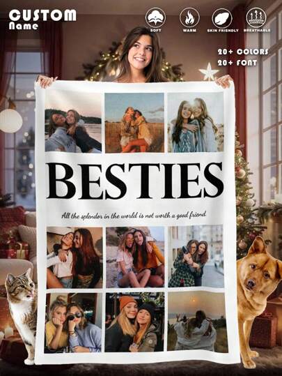 1 st anpassad flanellfotofilt för sängen, mångsidig vardagsrumssoffa utomhus strand camping husdjur, personlig familj/husdjur/par fototryckt sängkläderfilt, personliga julklappar perfekta presenter till pojkvän, perfekta presenter till flickvän, perfekta presenter till vänner vänner, flickvän, pojkvän för födelsedagar, för årsdagar soffa, säng, bil, tesalong, sovrum, vardagsrum, andningsbar