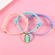 3Pcs/Set Heart-Shaped Stitching Best Friend Forever Bracelet BFF Friendship Jewelry Gifts For Girls Valentines,Mom,Mother,Mother's Day,Gift