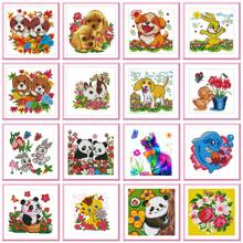 1 Set Animal Series Printed Cross Stitch Kit, DIY Stamped Cross Stitch 11CT Mesh 3-Strands Thread Embroidery Kit, Suitable For Beginners, Home Decor Cushion Pillow Cover
