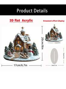 1 đồ trang trí nhà bánh gừng bằng nhựa Acrylic có người tuyết, cây thông Noel, màn hình để bàn ngày lễ 3D, phong cách hiện đại, đồ trang trí đa năng, món quà lý tưởng cho gia đình và văn phòng, bạn bè và gia đình, không có văn bản - đồ trang trí giáng sinh - Xem 9