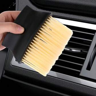 1pc Multi-Functional Dust Cleaning Brush, Car Detailing Brush For Air Vent, Interior Crevices Dust Cleaning, Soft Hair Duster For Home & Car Use