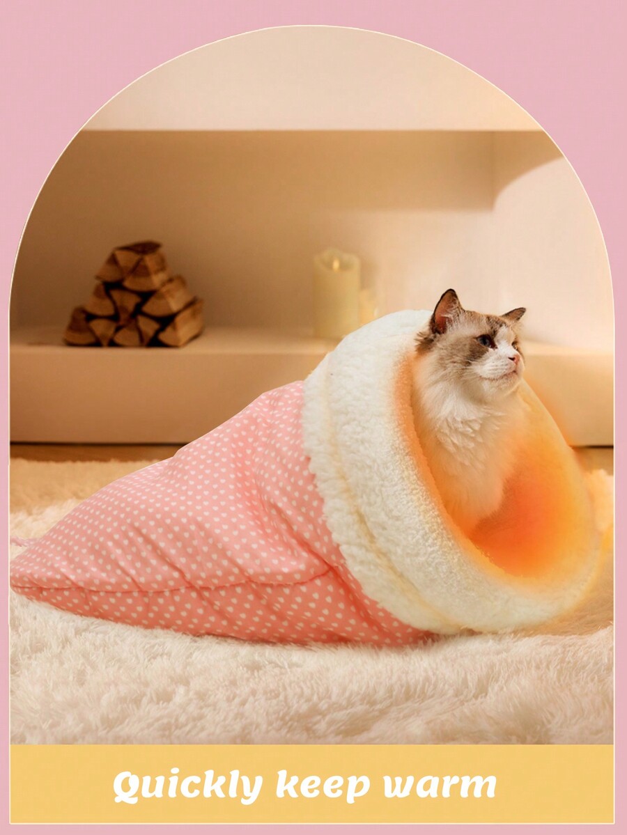 1pc New Pet Sleeping Bag, Warm Pet Burrow Blanket, SemiEnclosed Pet