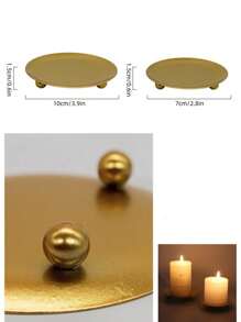 1 件北欧风格圆形金属烛台（请注意尺寸），桌面香薰托盘现代家居装饰创意简约卧室装饰美式金色黑铁烛台底座艺术礼物适用于情人节装饰、婚礼装饰、节日烛台、家庭聚会、桌面装饰、居家客厅办公室装饰、浪漫餐厅装饰。 - 多色 - 查看 3