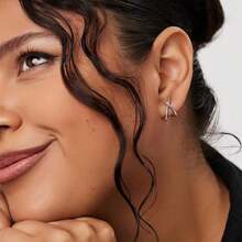 女士时尚金耳环，14K金耳钉，精致耳环，简约金耳环，防过敏耳环，女士礼物 - 彩色 - 查看 5