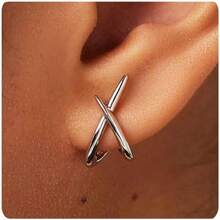 女士时尚金耳环，14K金耳钉，精致耳环，简约金耳环，防过敏耳环，女士礼物 - 彩色 - 查看 2