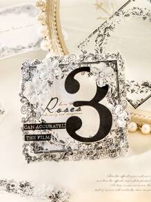 20 件/10 件/包花卉和蝴蝶相框美学贴纸、黑色蕾丝相框贴纸、DIY 装饰拼贴手工材料，适用于节日、卡片装饰、创意剪贴簿个性化贴纸、 - 彩色 - 查看 9