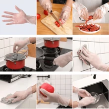 10pcs/50/100/200pcs Disposable TPE Gloves, High Elasticity And Toughness, Kitchen Hygiene Protective Work Gloves, Waterproof, Oil Resistant, And Can Come Into Contact With Food - White - View 7