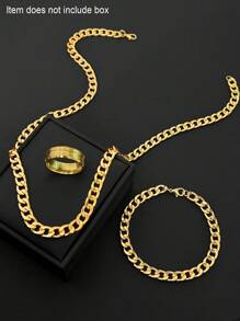 Bộ trang sức nam 3 món/bộ Vòng cổ Vòng tay Nhẫn Trang sức thép không gỉ Hip-Hop Phong cách thời trang và đơn giản Thích hợp để đeo hàng ngày Quà tặng ngày lễ (Sản phẩm không bao gồm hộp đóng gói) Quà tặng ngày lễ Giáng sinh Năm mới Ngày lễ tình nhân - Nhiều màu - Xem 8