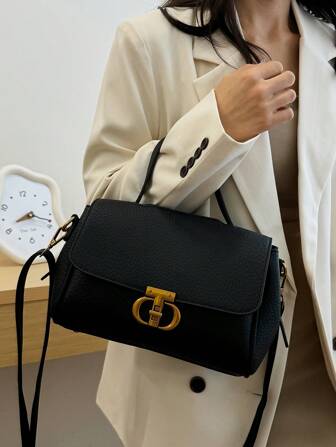 Town Store Large Lychee Pattern Pu Handbag 2025 Spring New Pu Leather Shoulder Bag Women's Bag